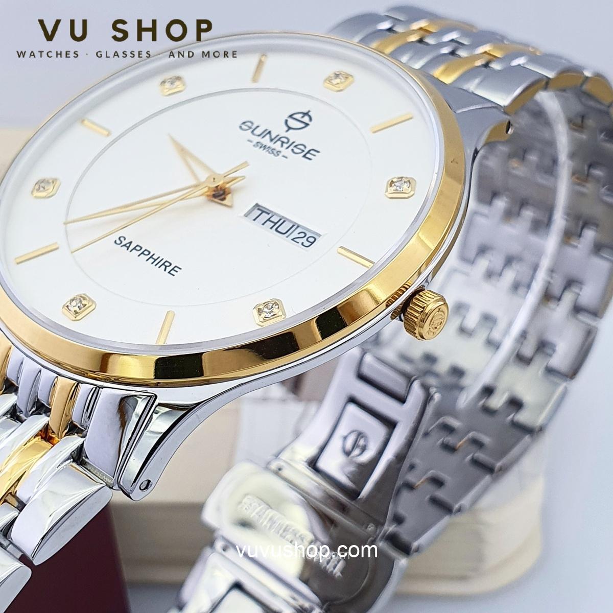 Đồng hồ đôi SUNRISE 1109SB 2 lịch Chính hãng - Ảnh 8