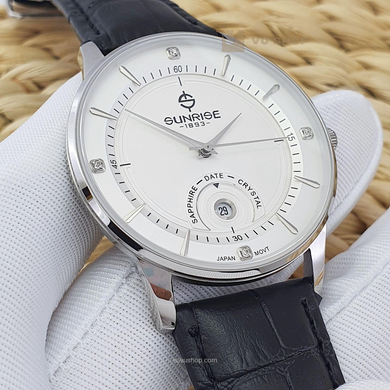 Đồng hồ đôi SUNRISE 1223PA dây da - Chính hãng (Có bán lẻ) - Ảnh 6