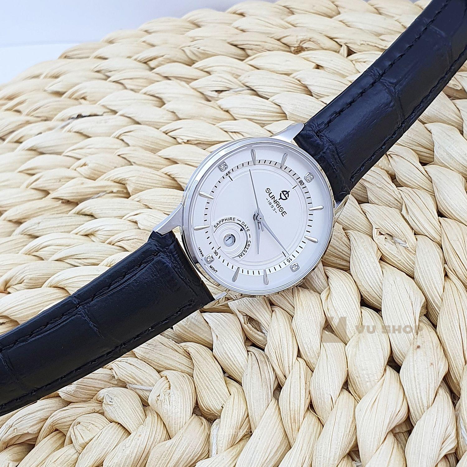 Đồng hồ đôi SUNRISE 1223PA dây da - Chính hãng (Có bán lẻ) - Ảnh 2