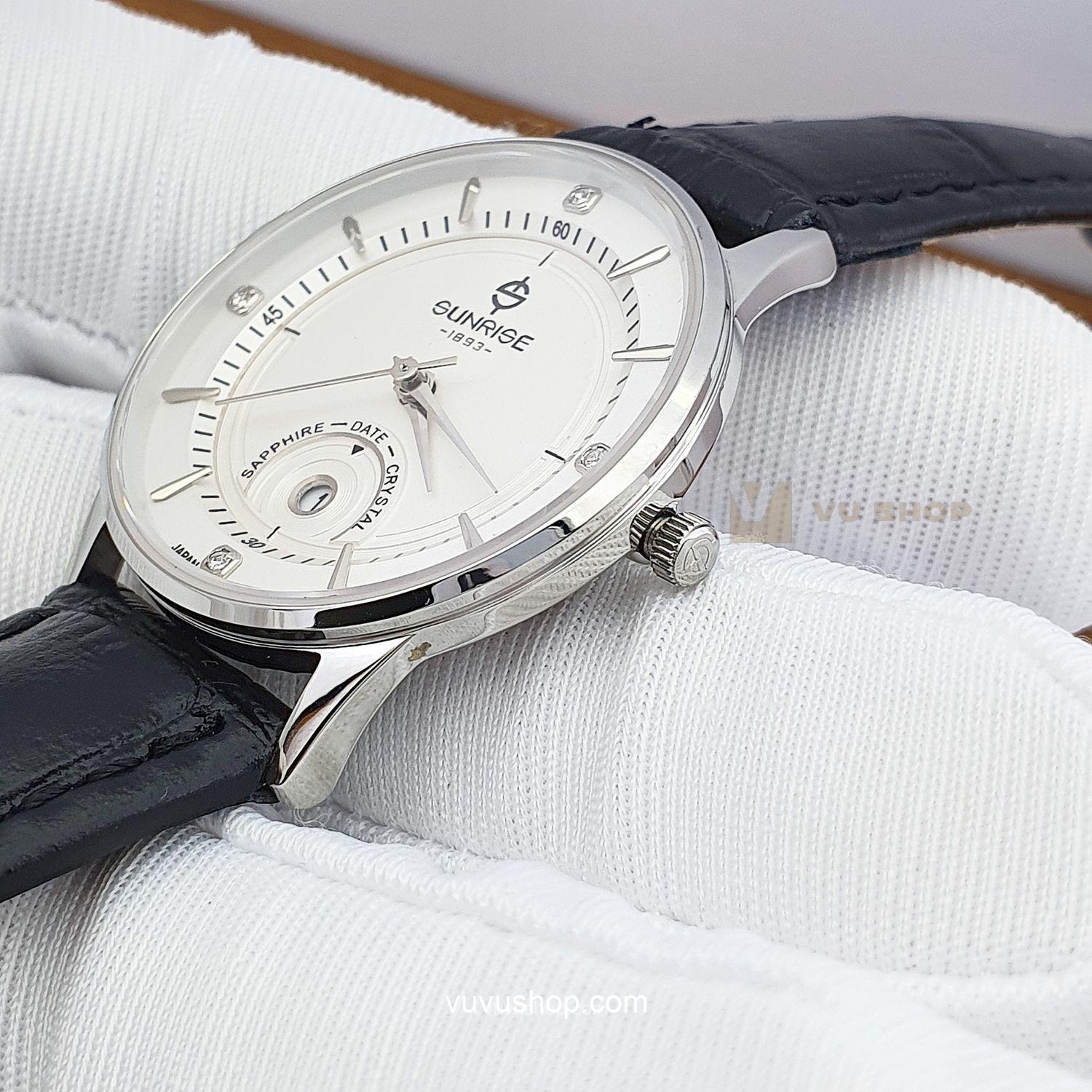 Đồng hồ đôi SUNRISE 1223PA dây da - Chính hãng (Có bán lẻ) - Ảnh 5