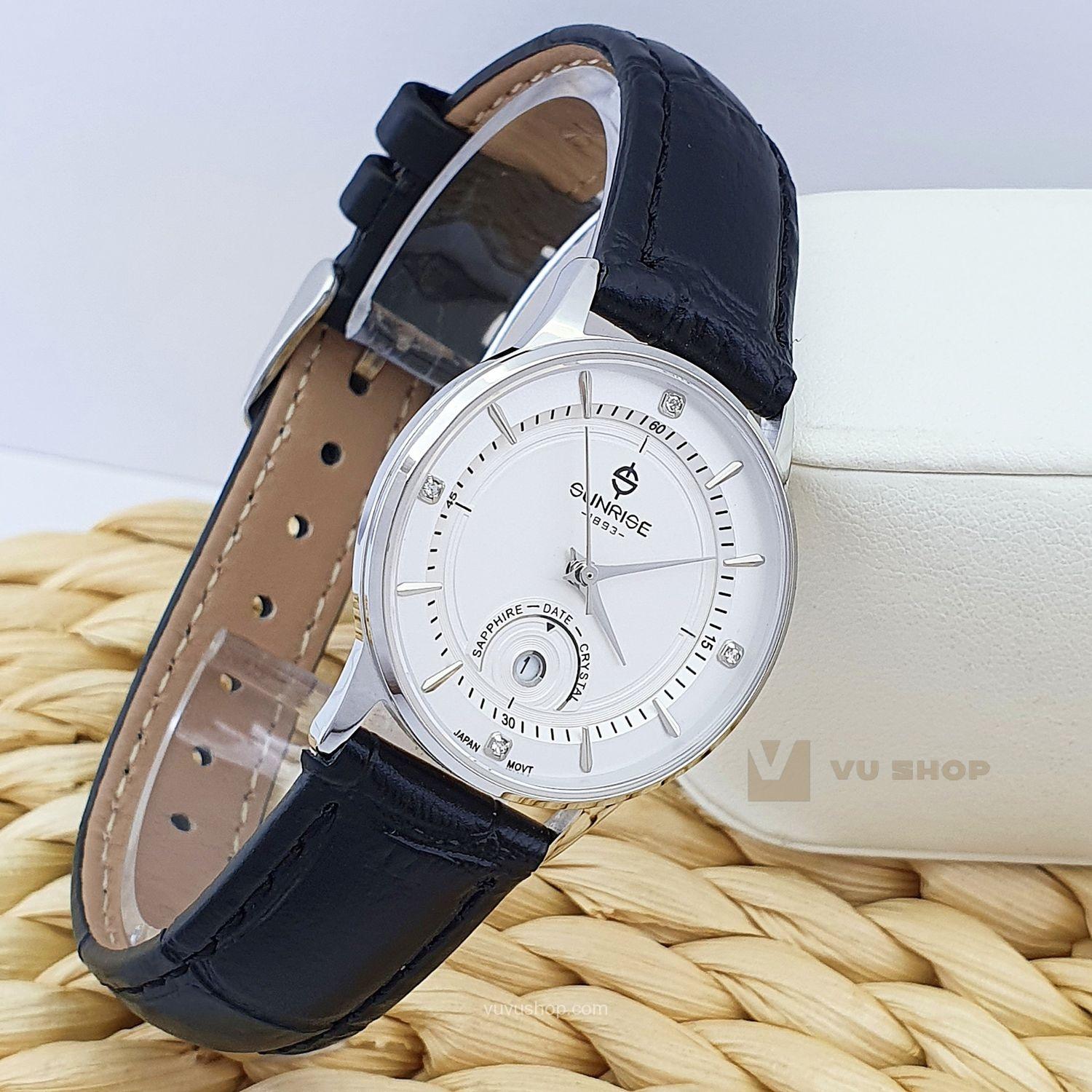 Đồng hồ đôi SUNRISE 1223PA dây da - Chính hãng (Có bán lẻ) - Ảnh 3