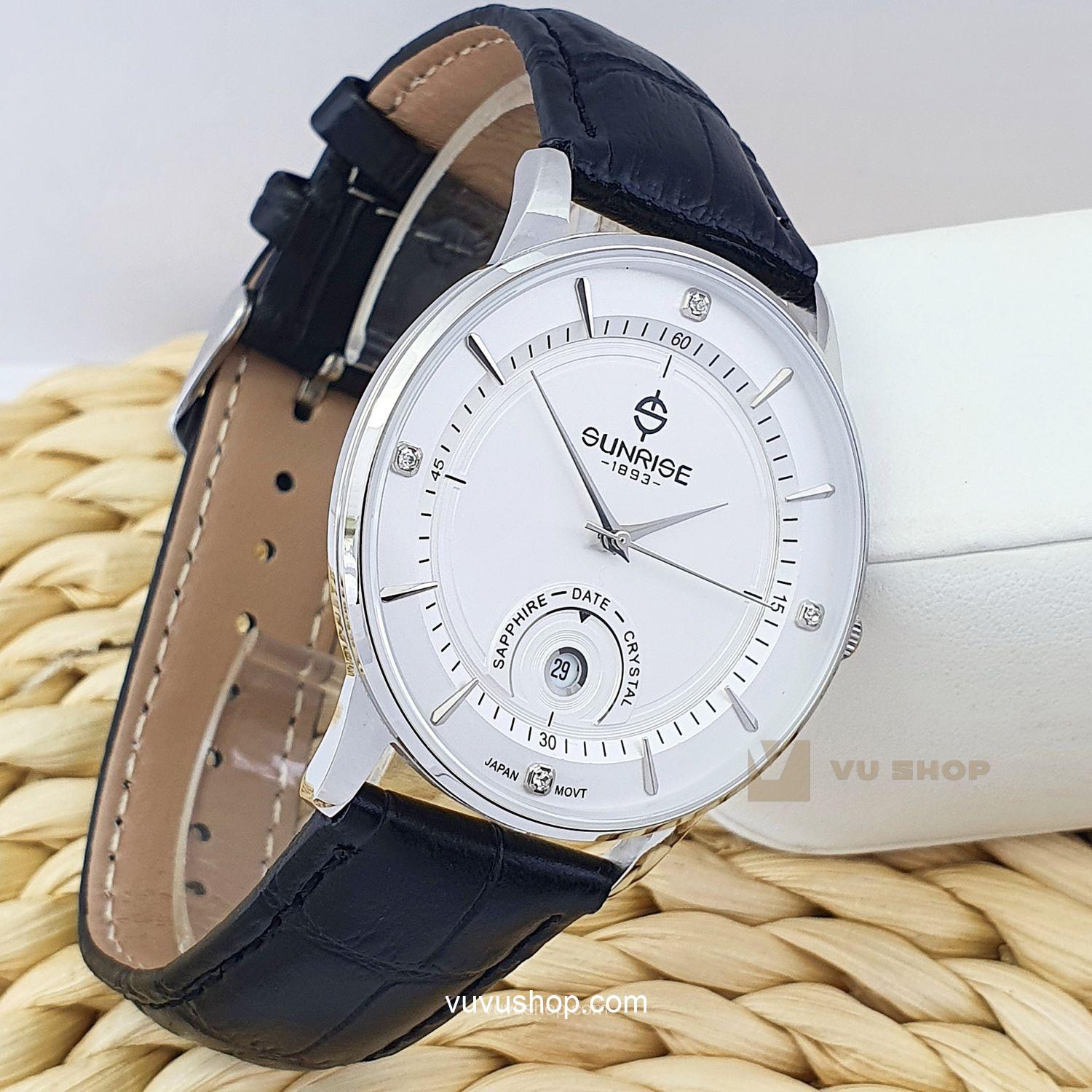 Đồng hồ nam SUNRISE 1223PA dây da - Chính hãng - Ảnh 4