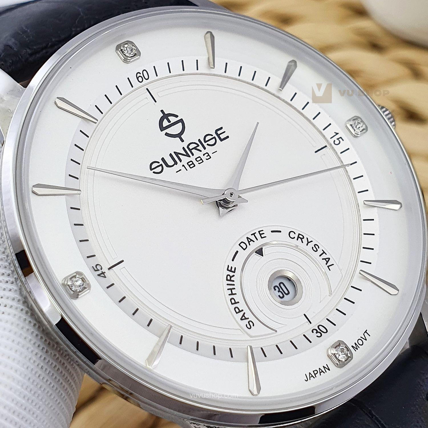 Đồng hồ đôi SUNRISE 1223PA dây da - Chính hãng (Có bán lẻ) - Ảnh 8