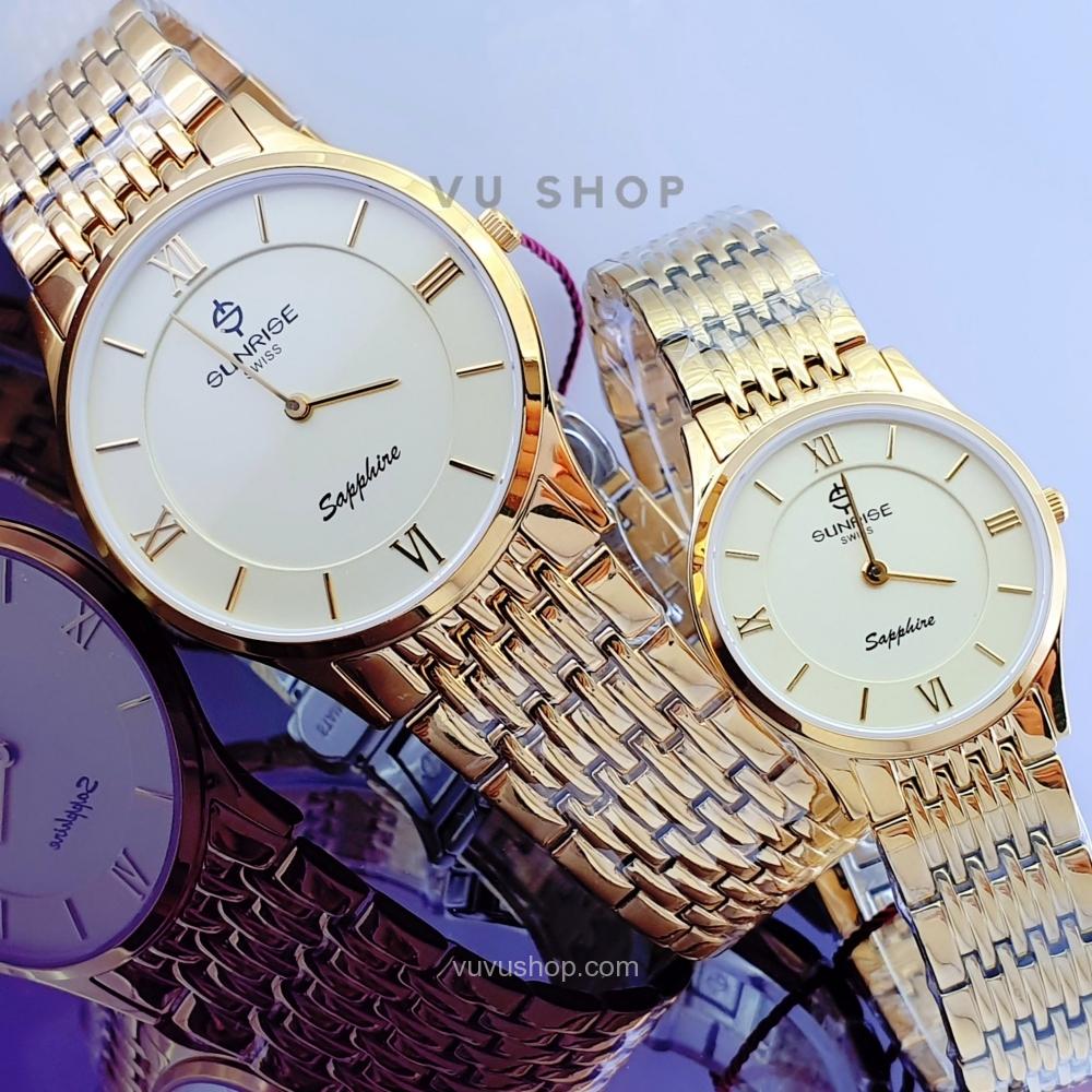 Đồng hồ đôi SUNRISE DM736SWC Siêu mỏng Chính hãng