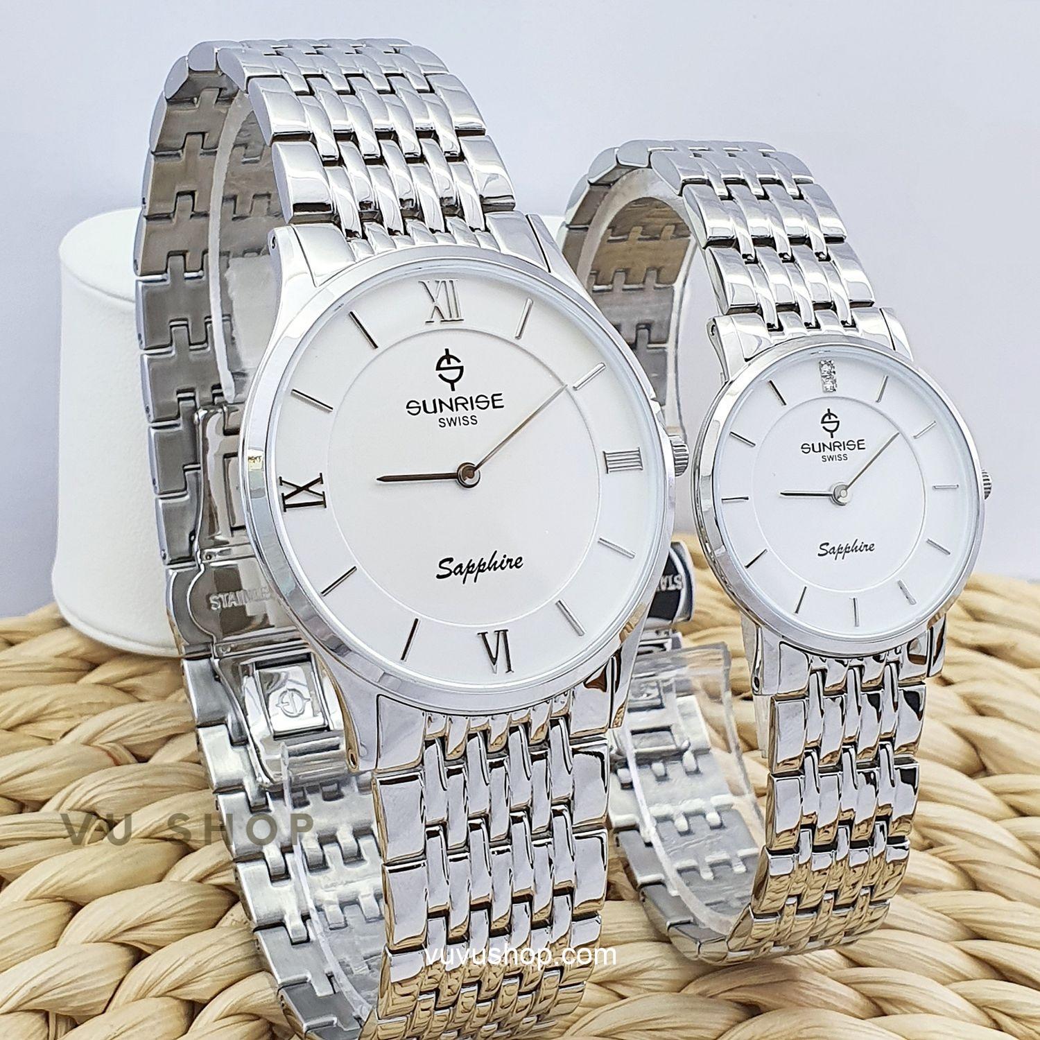 Đồng hồ đôi SUNRISE DM736SWC Siêu mỏng Chính hãng