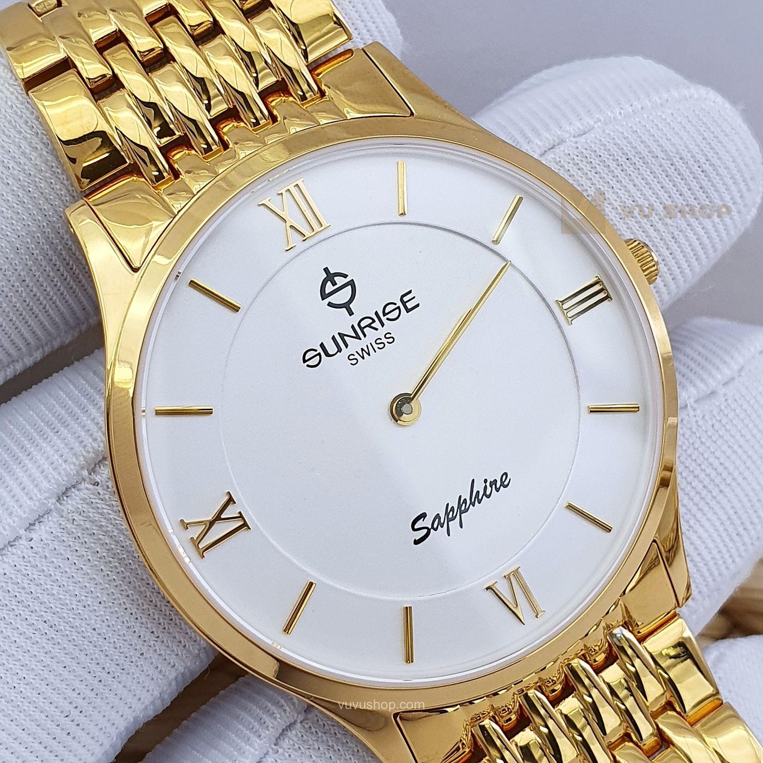 Đồng hồ đôi SUNRISE DM736SWC Siêu mỏng Chính hãng - Ảnh 4