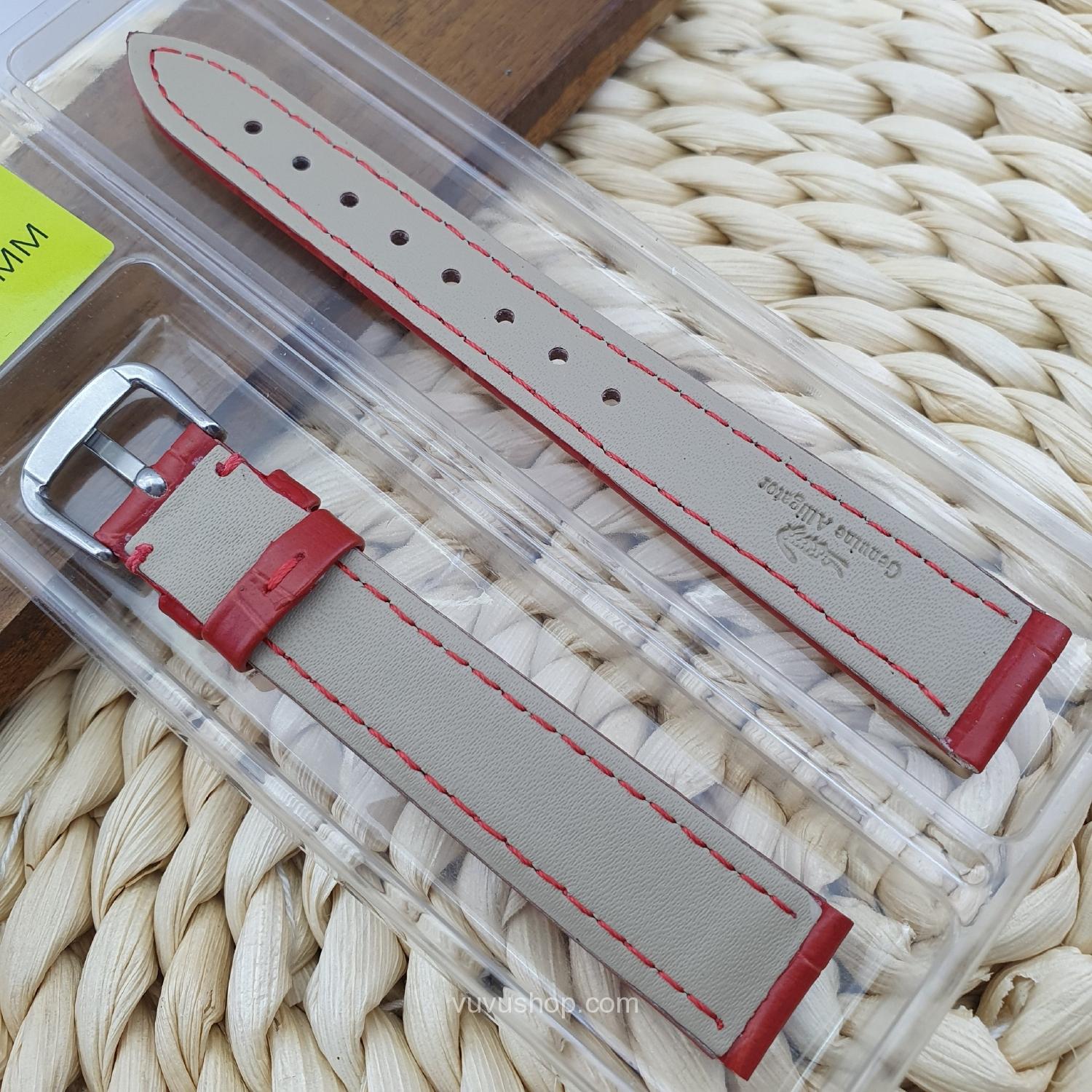 DÂY ĐỒNG HỒ VÂN DA CÁ SẤU - KÈM KHÓA (Bản mỏng, nhiều size) - Ảnh 2