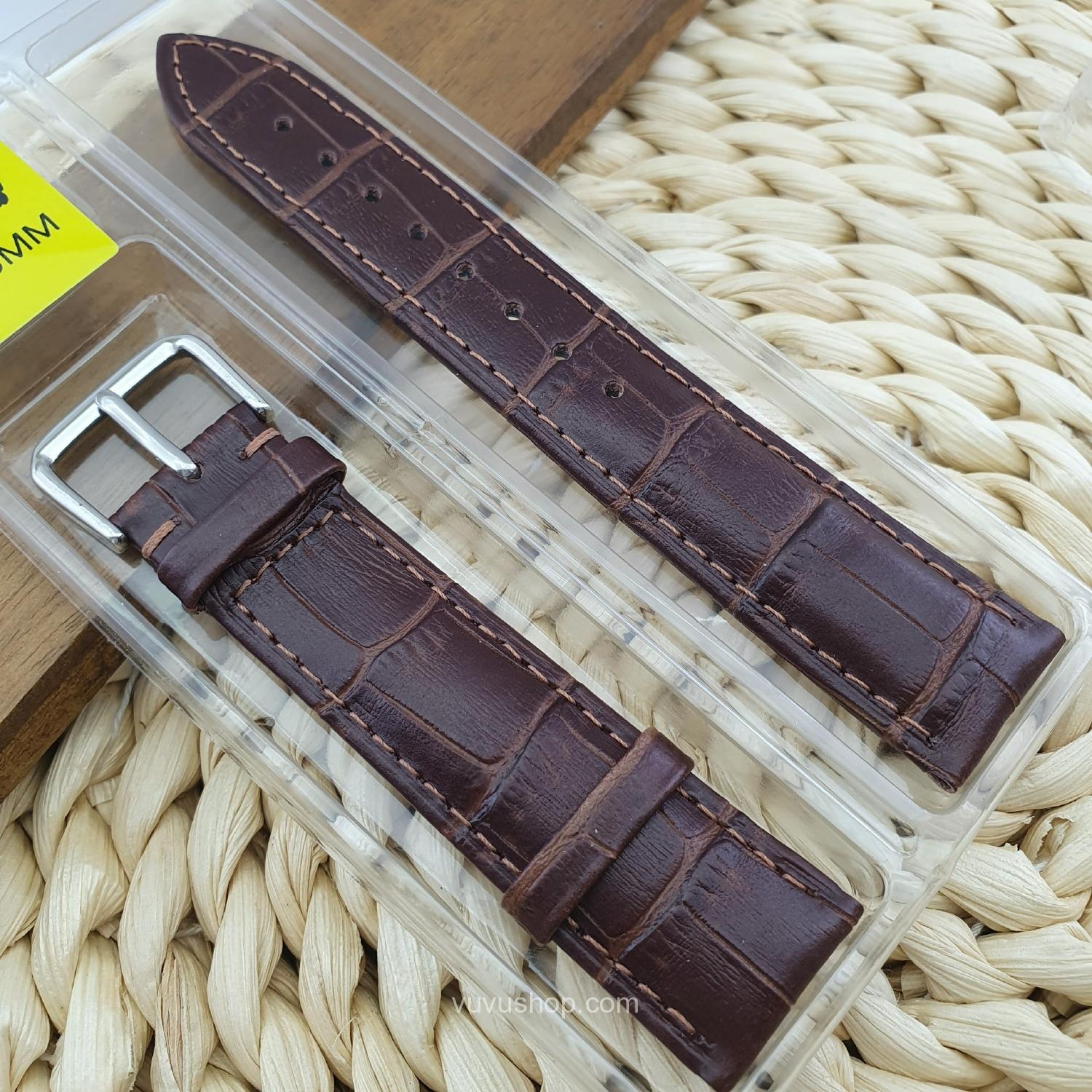 DÂY ĐỒNG HỒ VÂN DA CÁ SẤU - KÈM KHÓA (Bản mỏng, nhiều size) - Ảnh 2