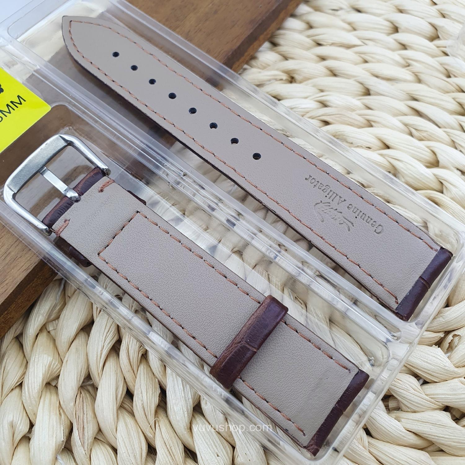 DÂY ĐỒNG HỒ VÂN DA CÁ SẤU - KÈM KHÓA (Bản mỏng, nhiều size) - Ảnh 3