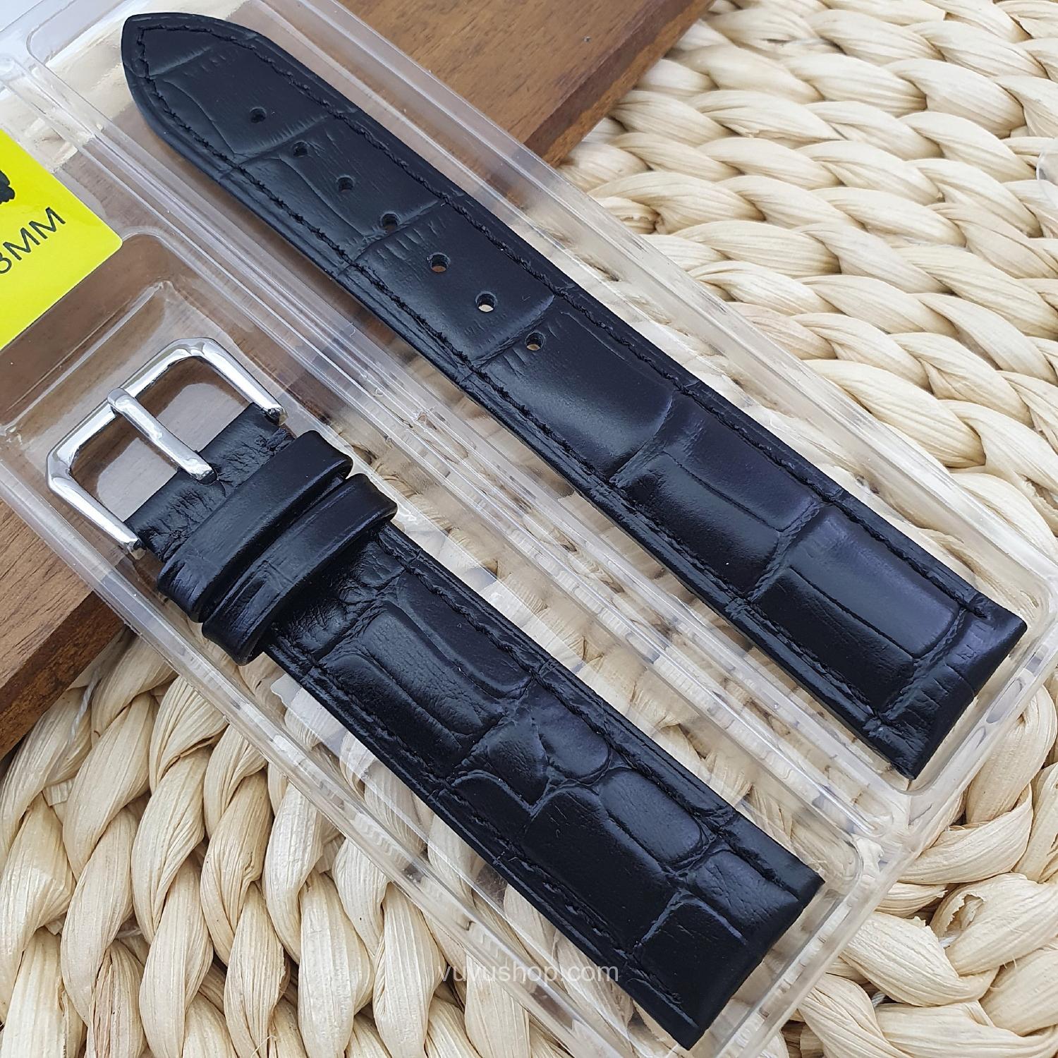 DÂY ĐỒNG HỒ VÂN DA CÁ SẤU - KÈM KHÓA (Bản mỏng, nhiều size)