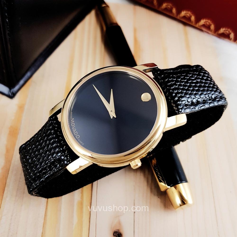 Đồng hồ đôi MOVADO dây da - Kính Sapphire (Có bán lẻ) - Ảnh 7