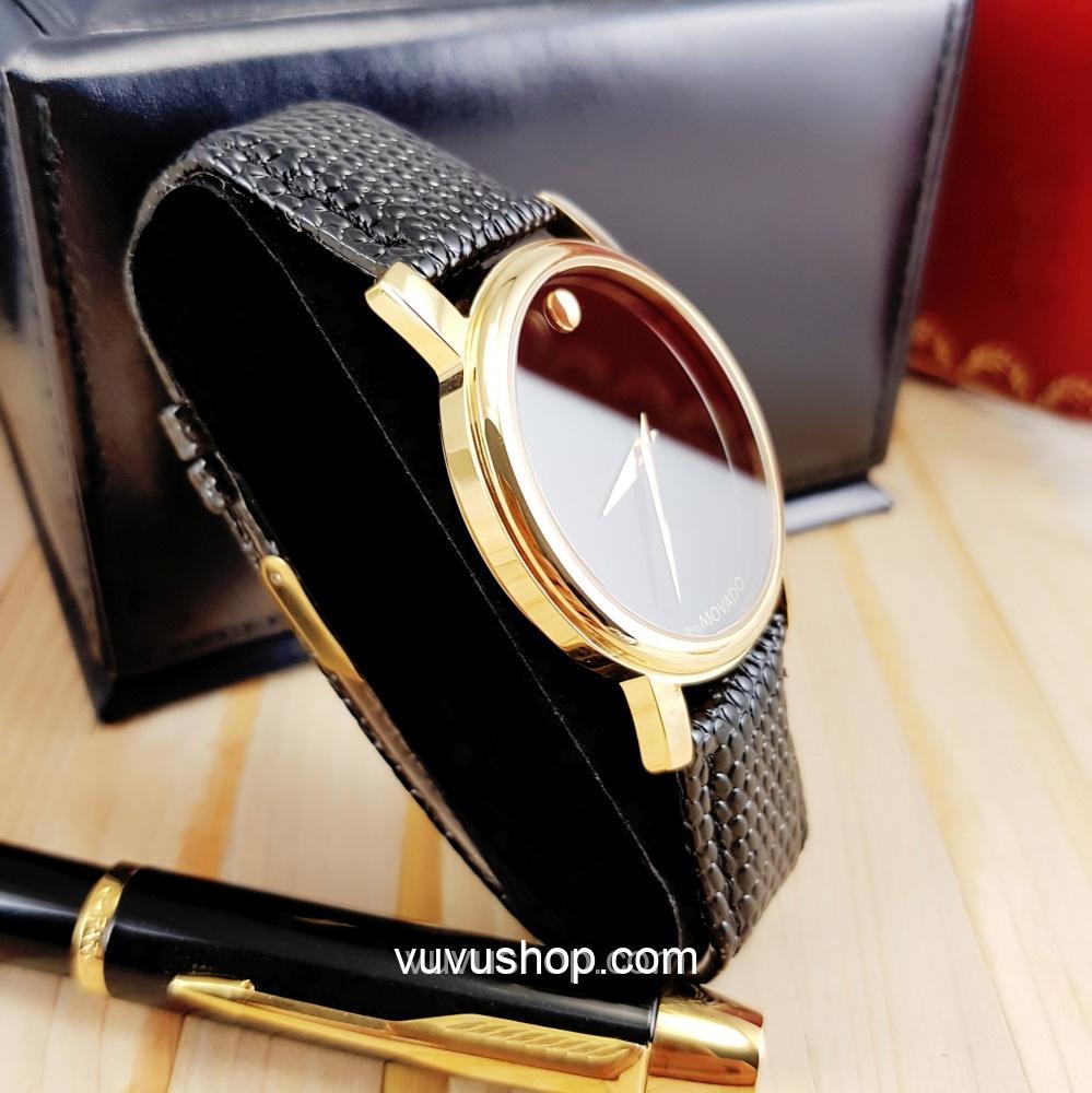 Đồng hồ đôi MOVADO dây da - Kính Sapphire (Có bán lẻ) - Ảnh 6