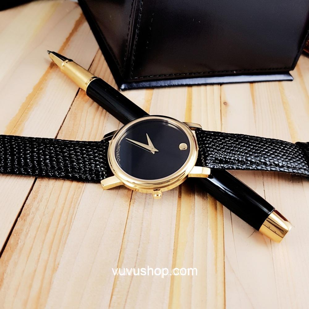Đồng hồ đôi MOVADO dây da - Kính Sapphire (Có bán lẻ) - Ảnh 9
