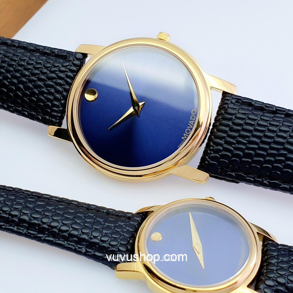 Đồng hồ đôi MOVADO dây da - Kính Sapphire (Có bán lẻ) - Ảnh 13