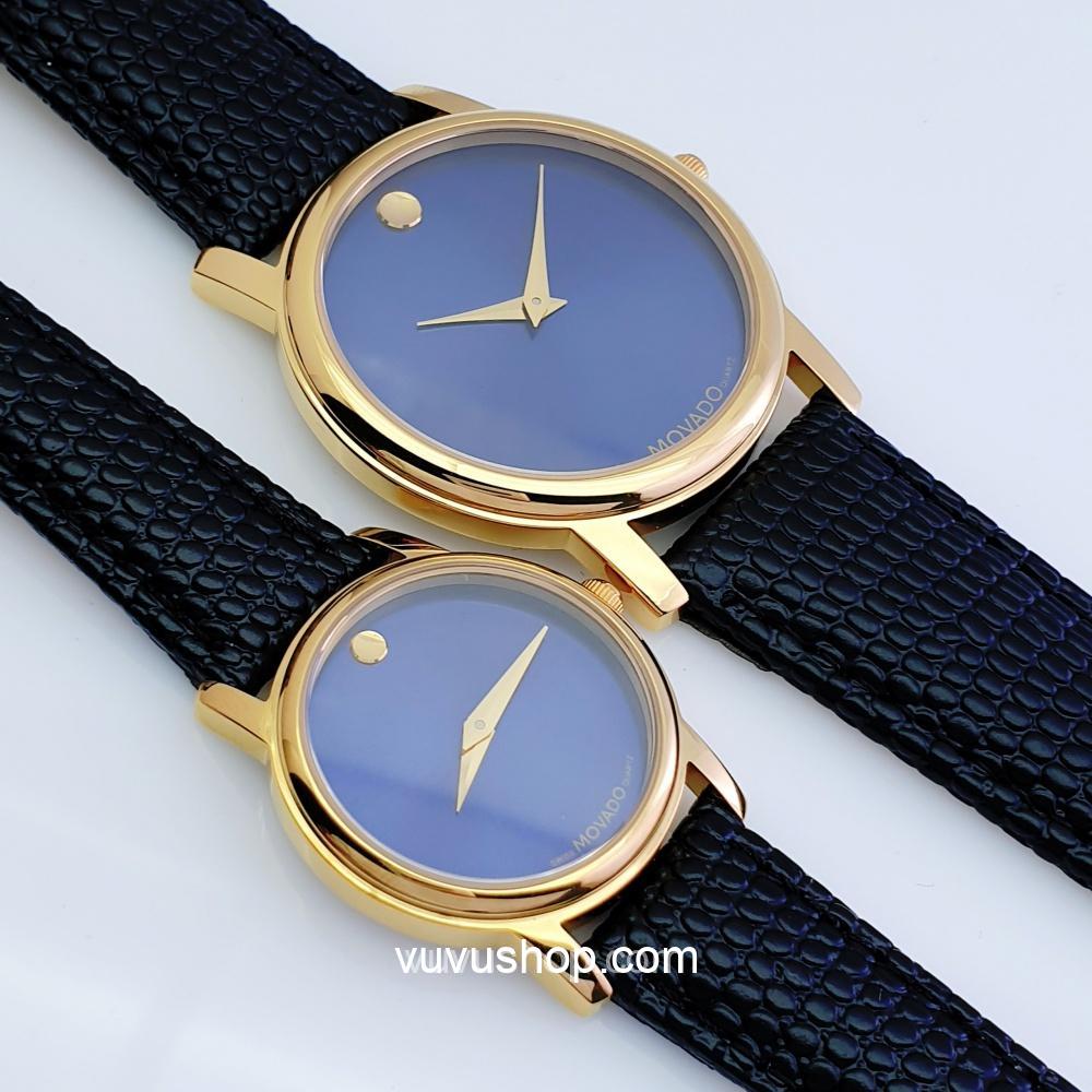 Đồng hồ đôi MOVADO dây da - Kính Sapphire (Có bán lẻ) - Ảnh 14