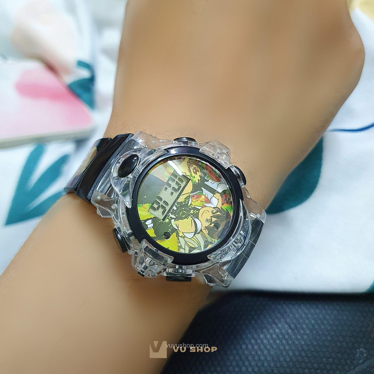 Đồng hồ trẻ em hoạt hình đèn led kèm nhạc nhiều màu - Ảnh 3