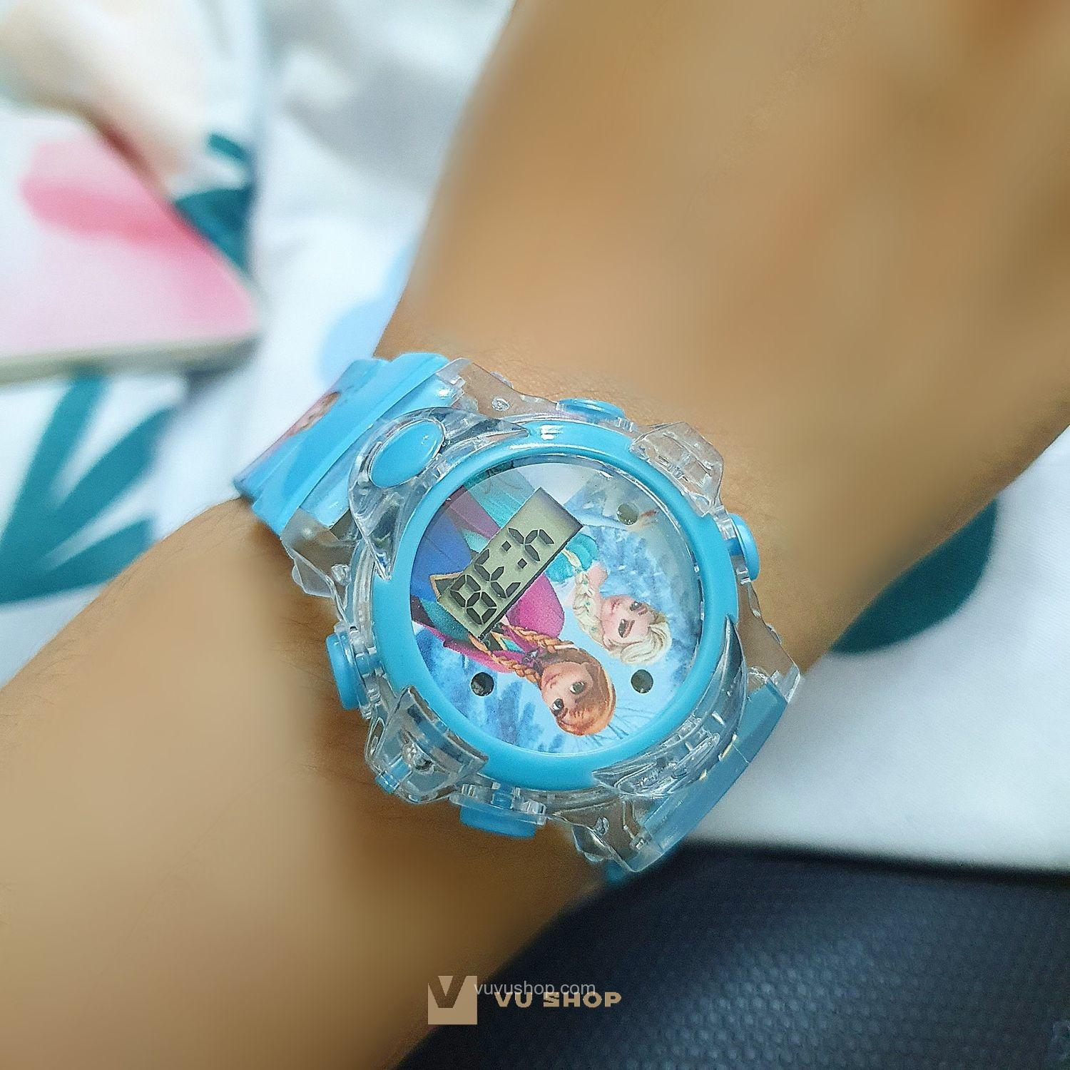 Đồng hồ trẻ em hoạt hình đèn led kèm nhạc nhiều màu - Ảnh 2