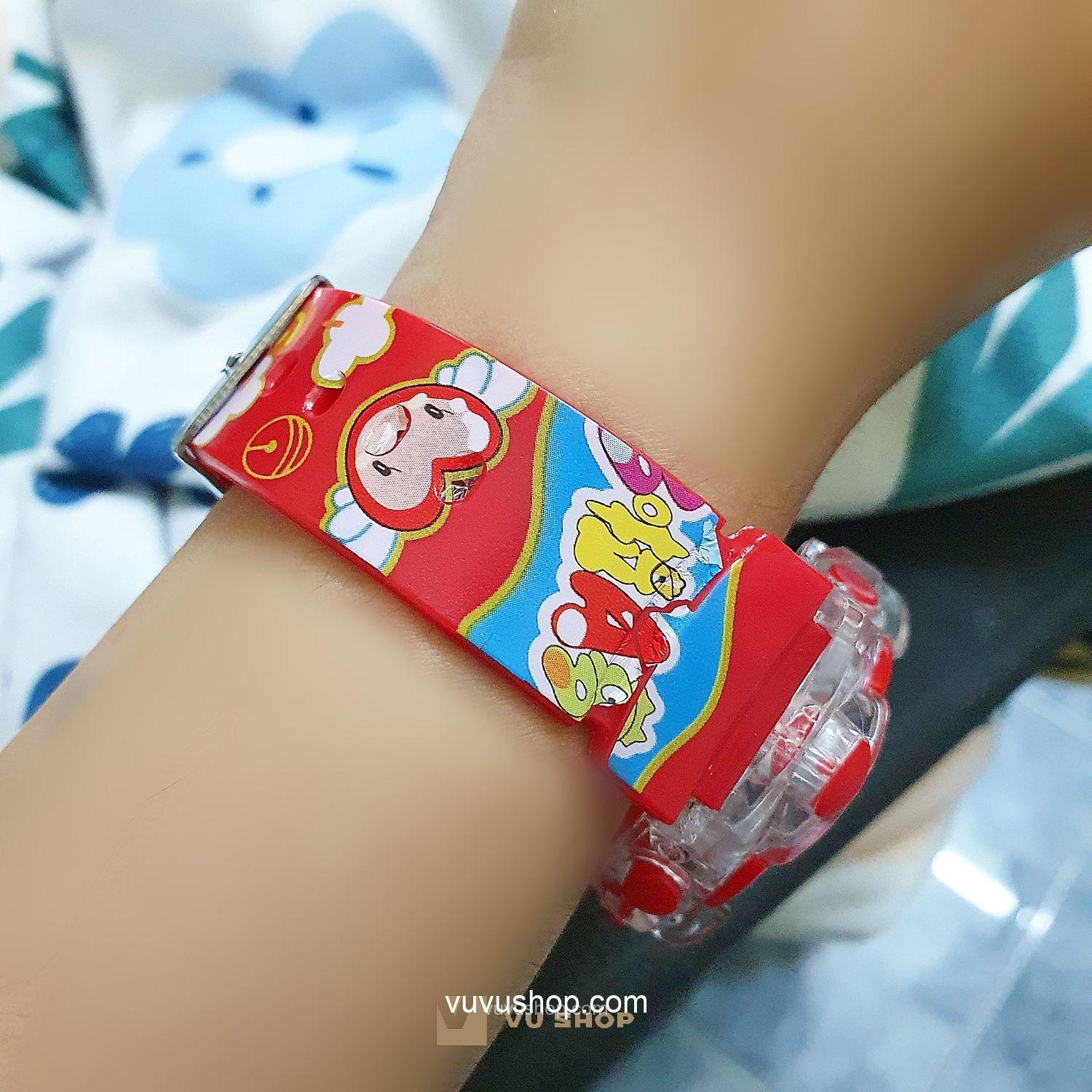 Đồng hồ trẻ em hoạt hình đèn led kèm nhạc nhiều màu - Ảnh 12