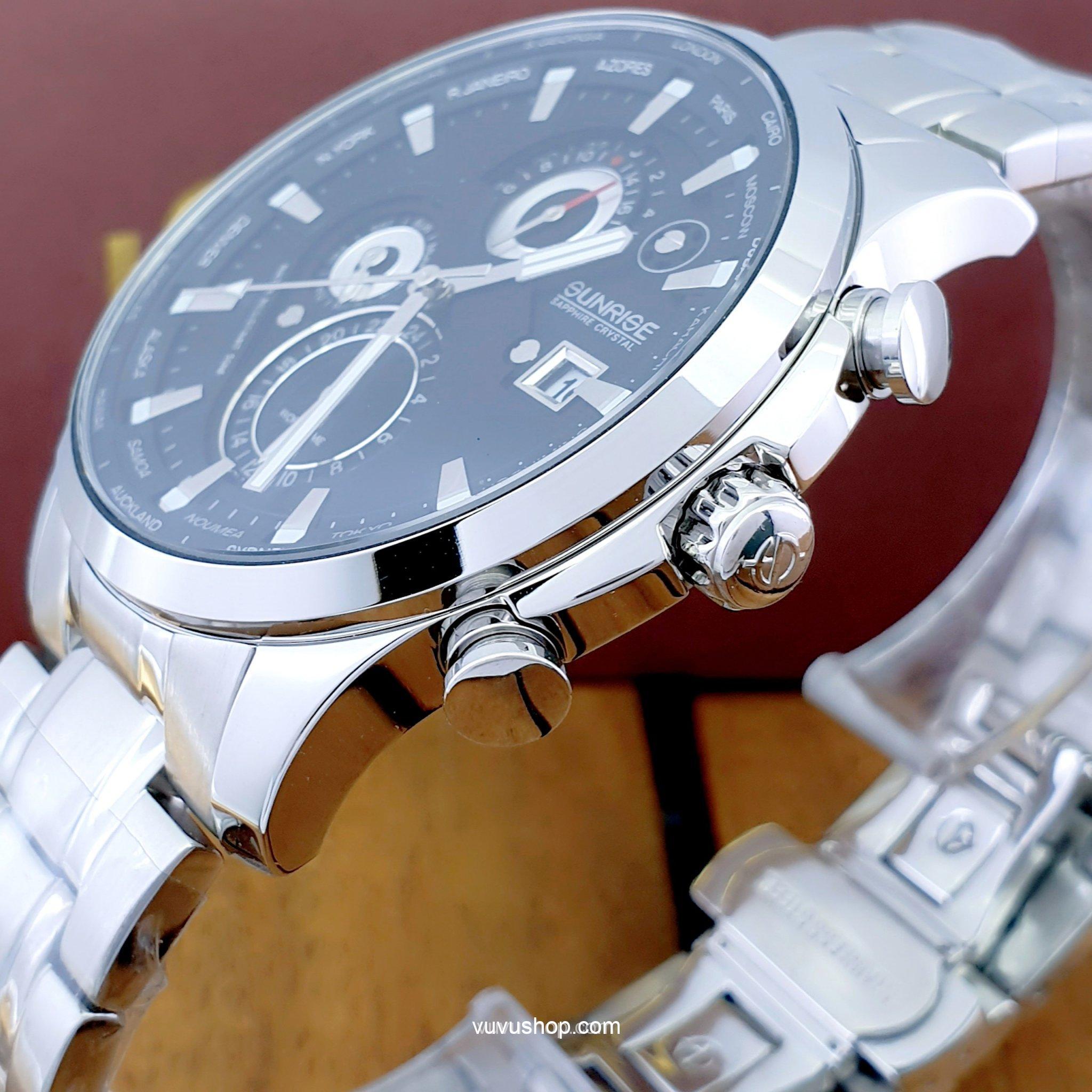 Đồng hồ nam SUNRISE 1135SA World time - Chính hãng - Ảnh 5