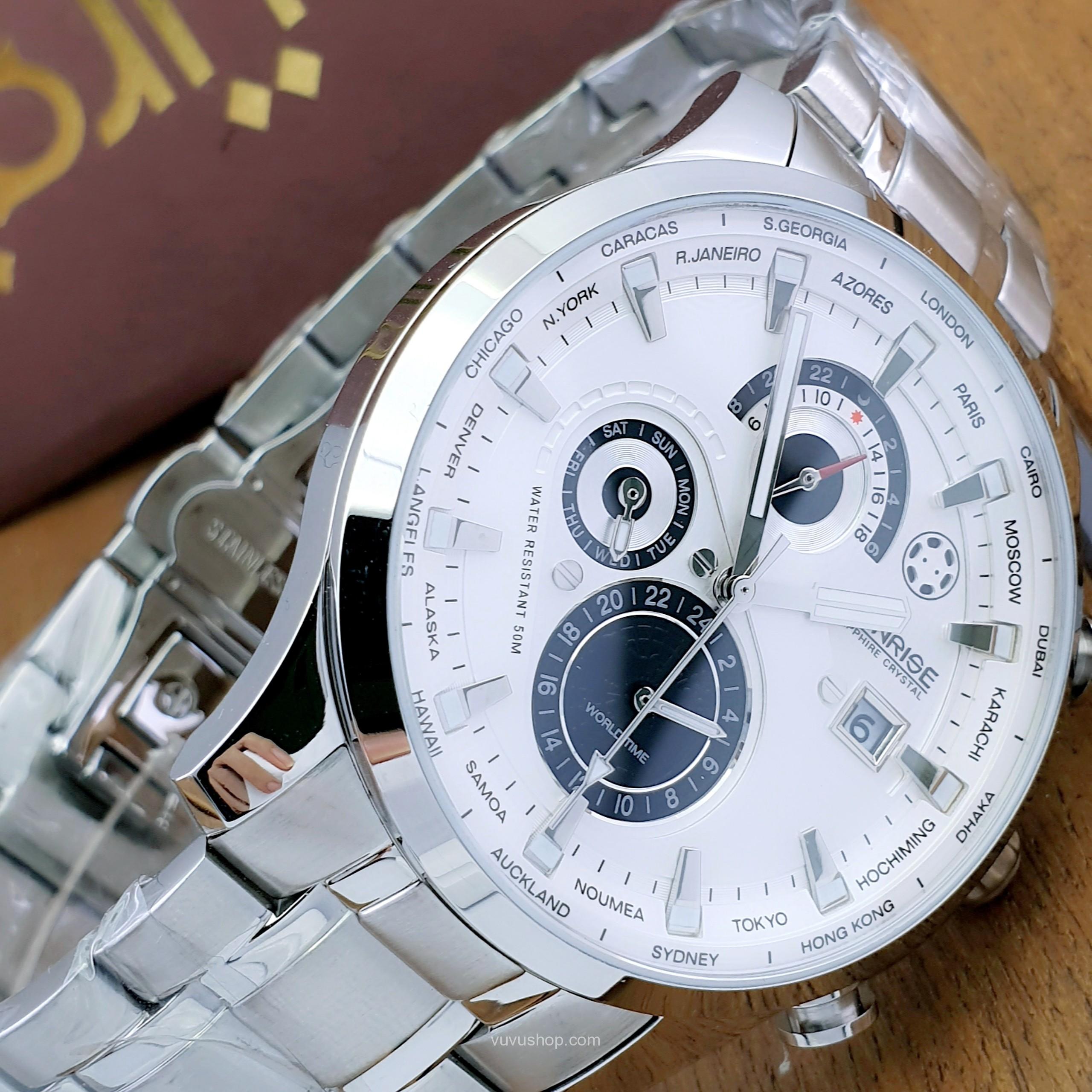 Đồng hồ nam SUNRISE 1135SA World time - Chính hãng - Ảnh 9