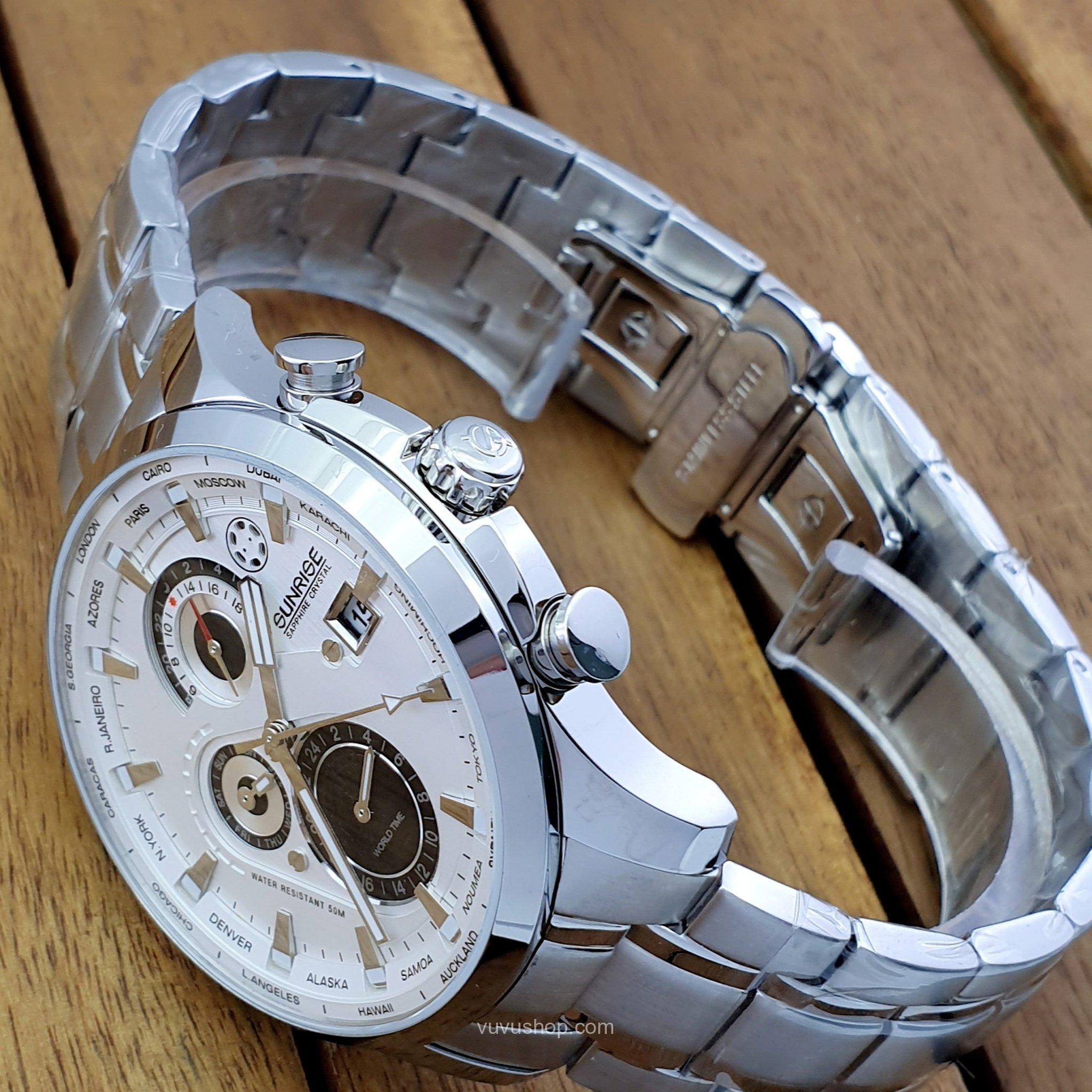 Đồng hồ nam SUNRISE 1135SA World time - Chính hãng - Ảnh 8
