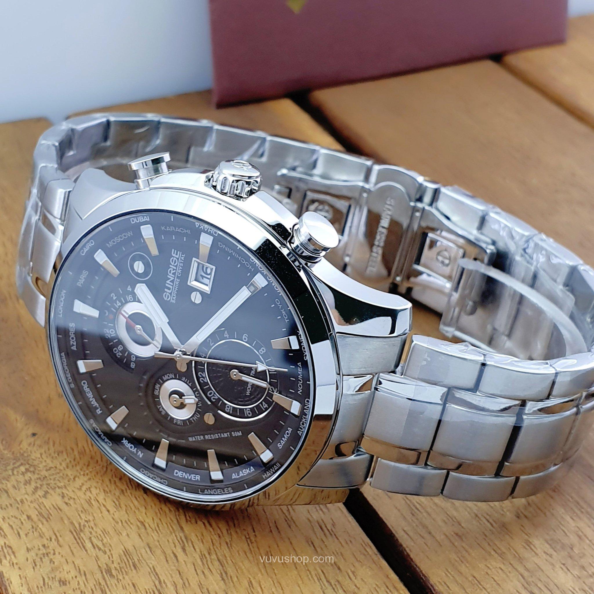 Đồng hồ nam SUNRISE 1135SA World time - Chính hãng - Ảnh 3