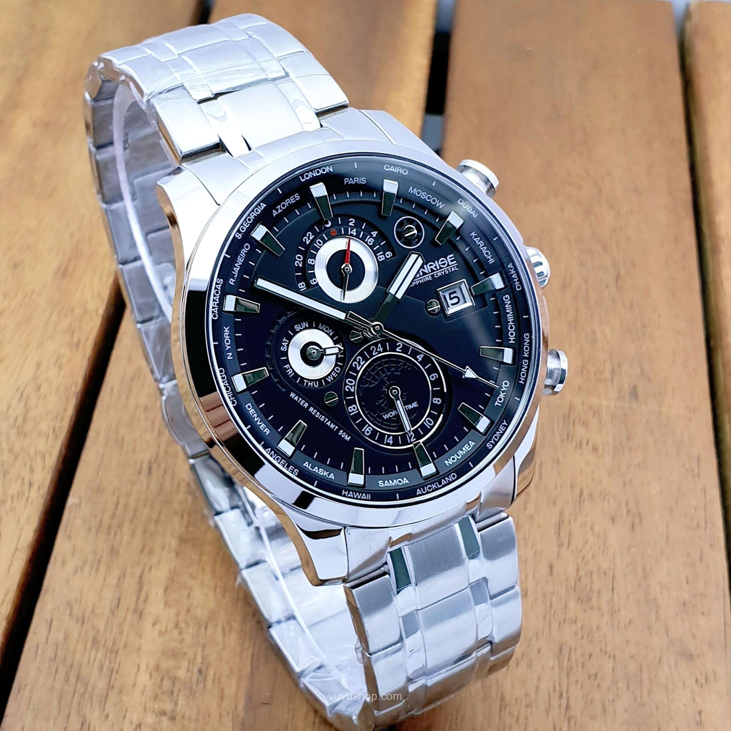 Đồng hồ nam SUNRISE 1135SA World time - Chính hãng - Ảnh 2