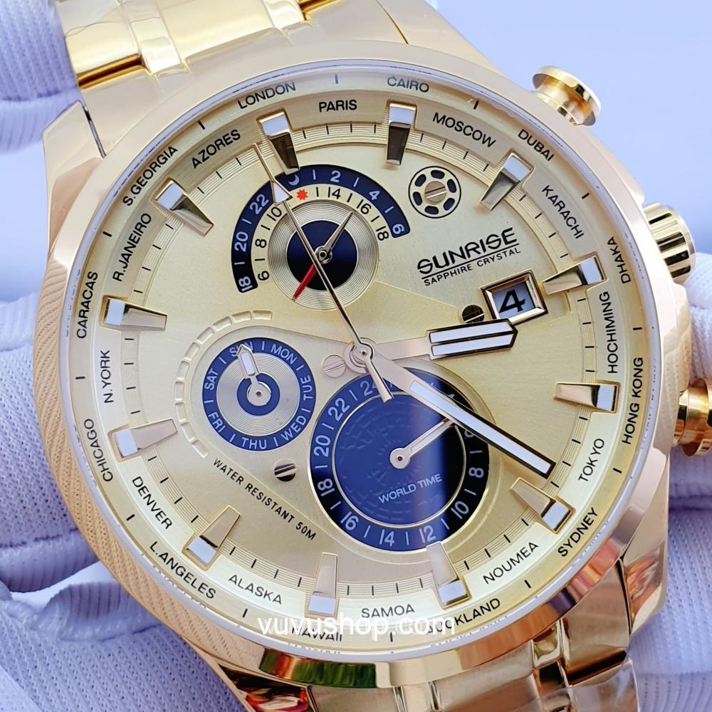 Đồng hồ nam SUNRISE 1135SA World time - Chính hãng - Ảnh 6