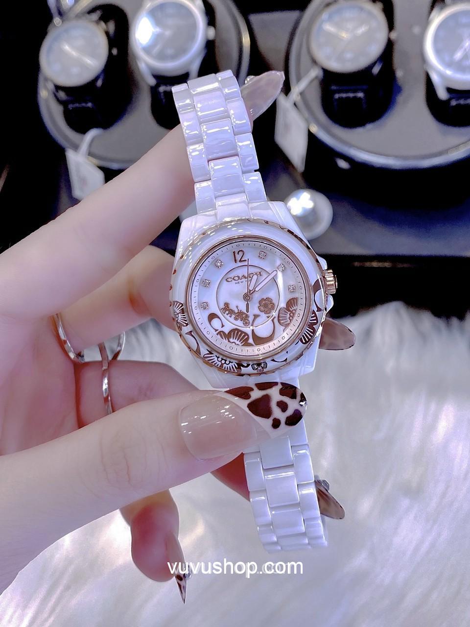ĐỒNG HỒ NỮ COACH PRESTON BLUSH CERAMIC 14503464 - Ảnh 3