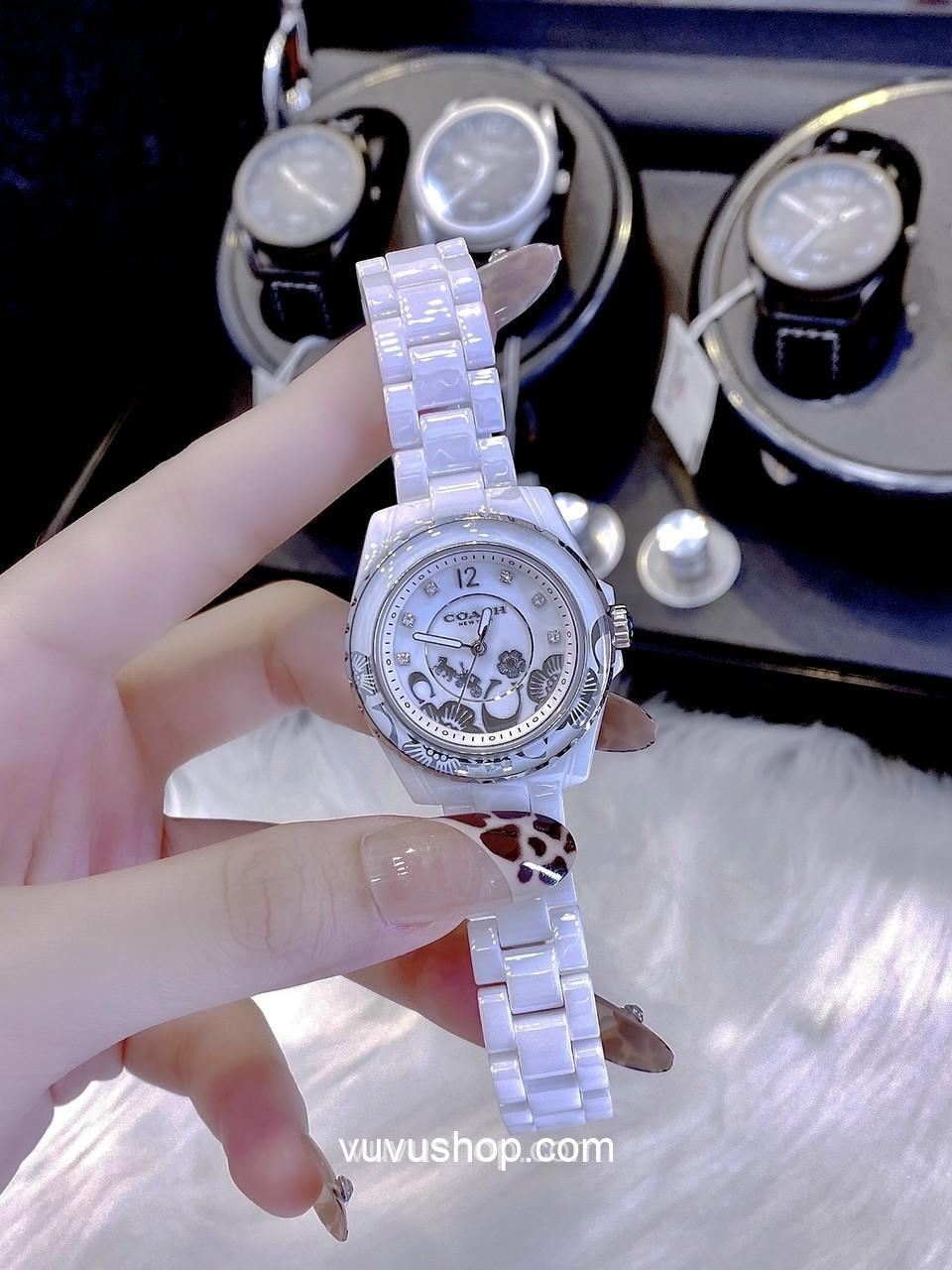 ĐỒNG HỒ NỮ COACH PRESTON BLUSH CERAMIC 14503464 - Ảnh 8