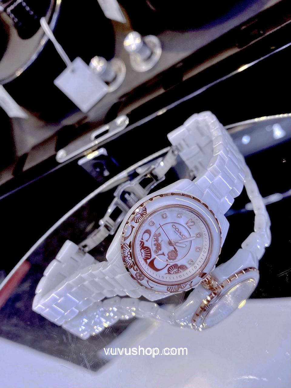 ĐỒNG HỒ NỮ COACH PRESTON BLUSH CERAMIC 14503464 - Ảnh 6