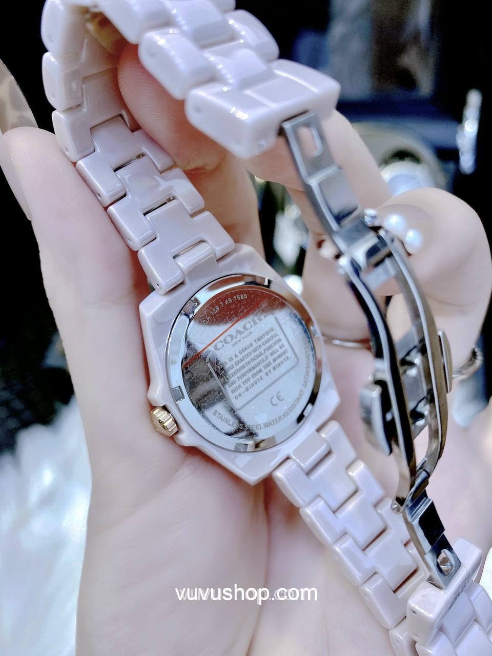 ĐỒNG HỒ NỮ COACH PRESTON BLUSH CERAMIC 14503465 - Ảnh 7