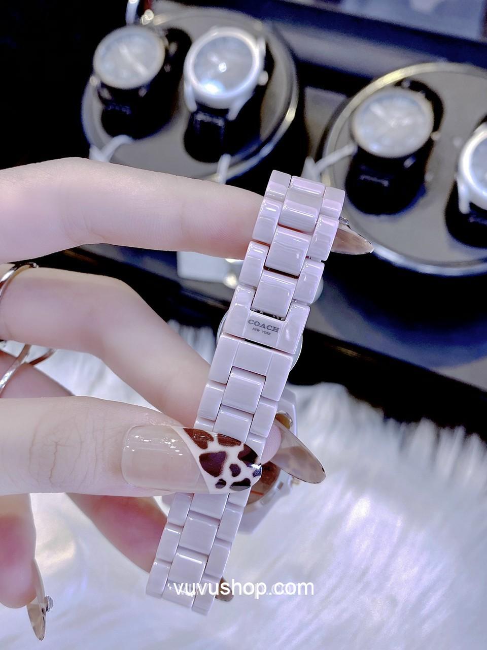 ĐỒNG HỒ NỮ COACH PRESTON BLUSH CERAMIC 14503465 - Ảnh 8