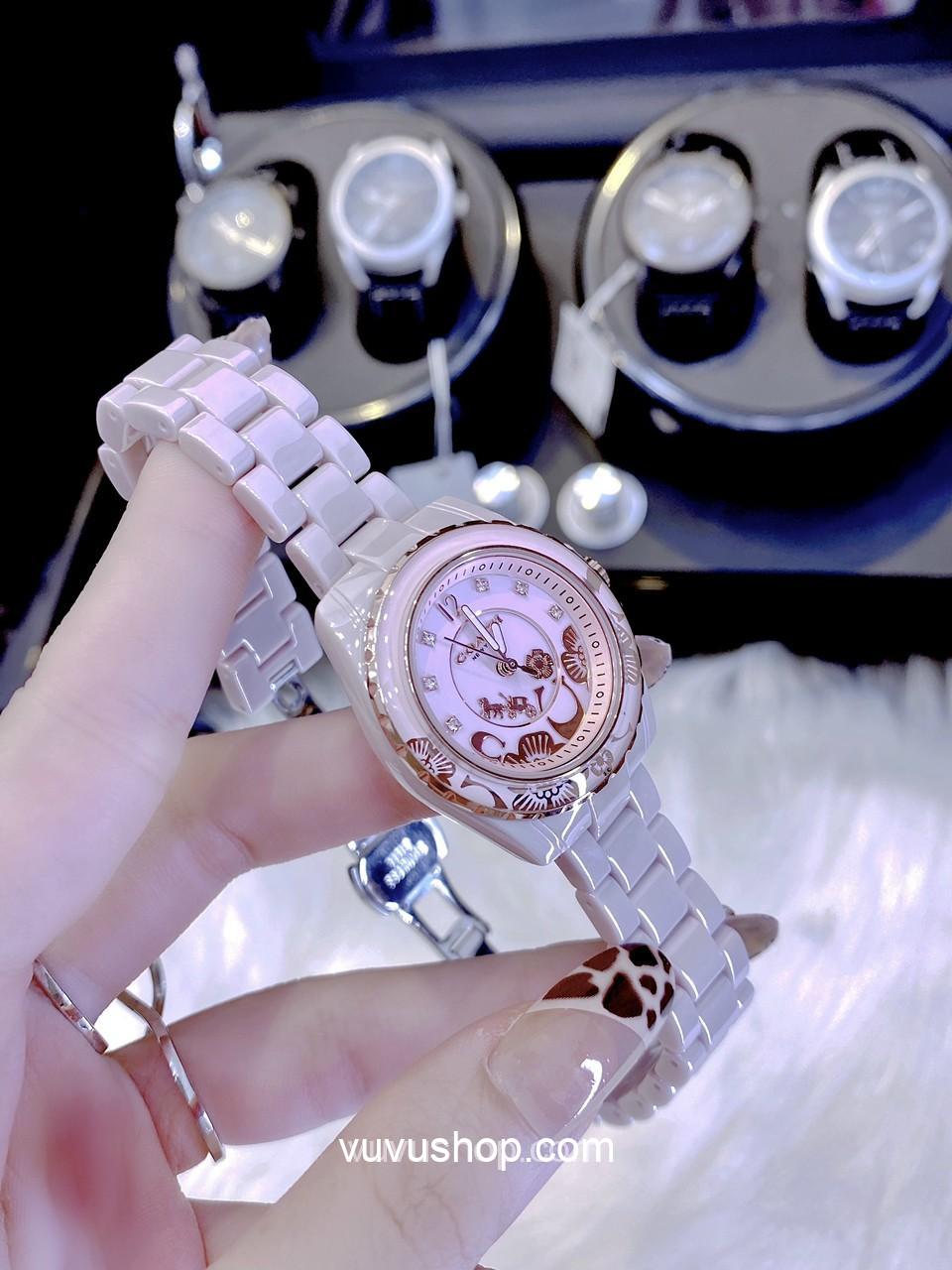ĐỒNG HỒ NỮ COACH PRESTON BLUSH CERAMIC 14503465 - Ảnh 6