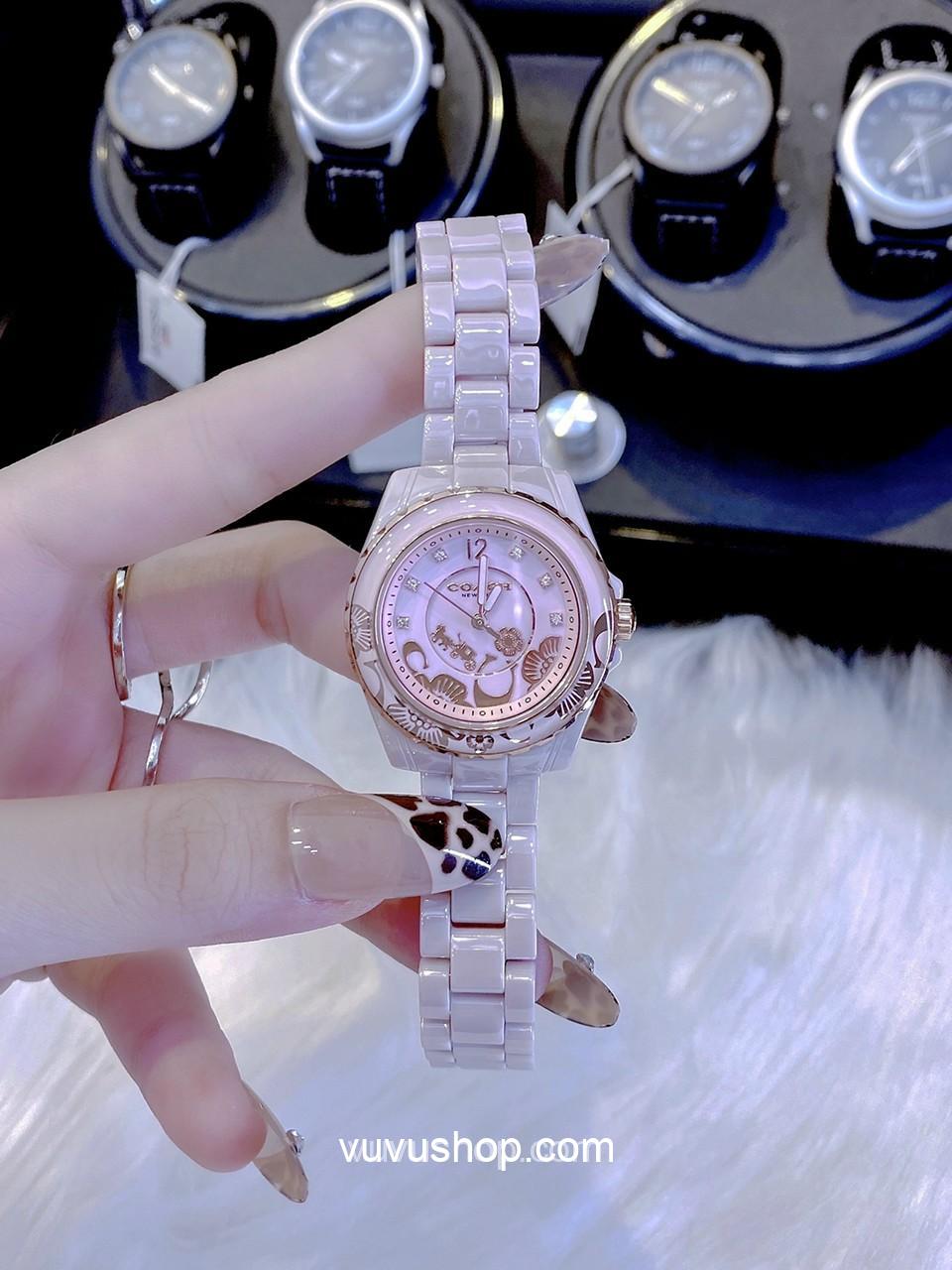 ĐỒNG HỒ NỮ COACH PRESTON BLUSH CERAMIC 14503465 - Ảnh 4