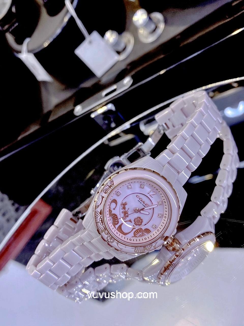 ĐỒNG HỒ NỮ COACH PRESTON BLUSH CERAMIC 14503465 - Ảnh 9