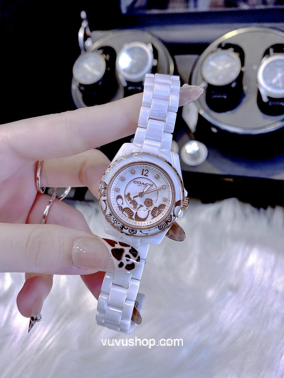 ĐỒNG HỒ NỮ COACH PRESTON BLUSH CERAMIC 14503464 - Ảnh 5