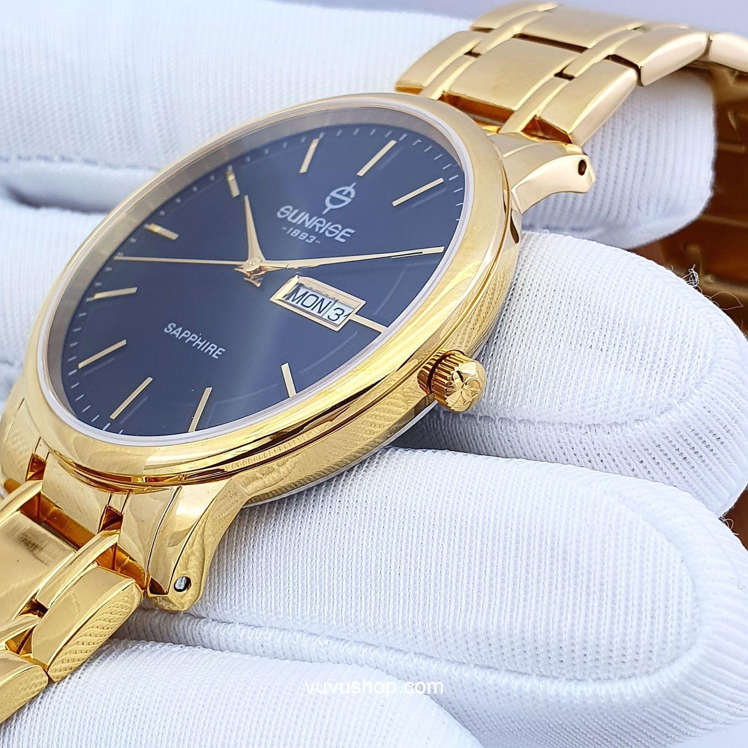 ĐỒNG HỒ NAM SUNRISE 1179SA - 2 LỊCH - KÍNH SAPPHIRE - Ảnh 3