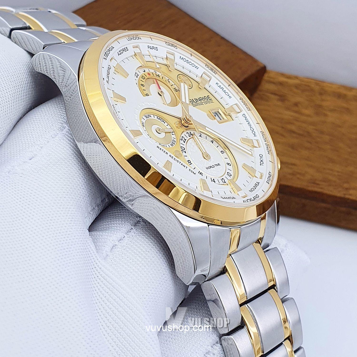 Đồng hồ nam SUNRISE 1135SA World time - Chính hãng - Ảnh 3