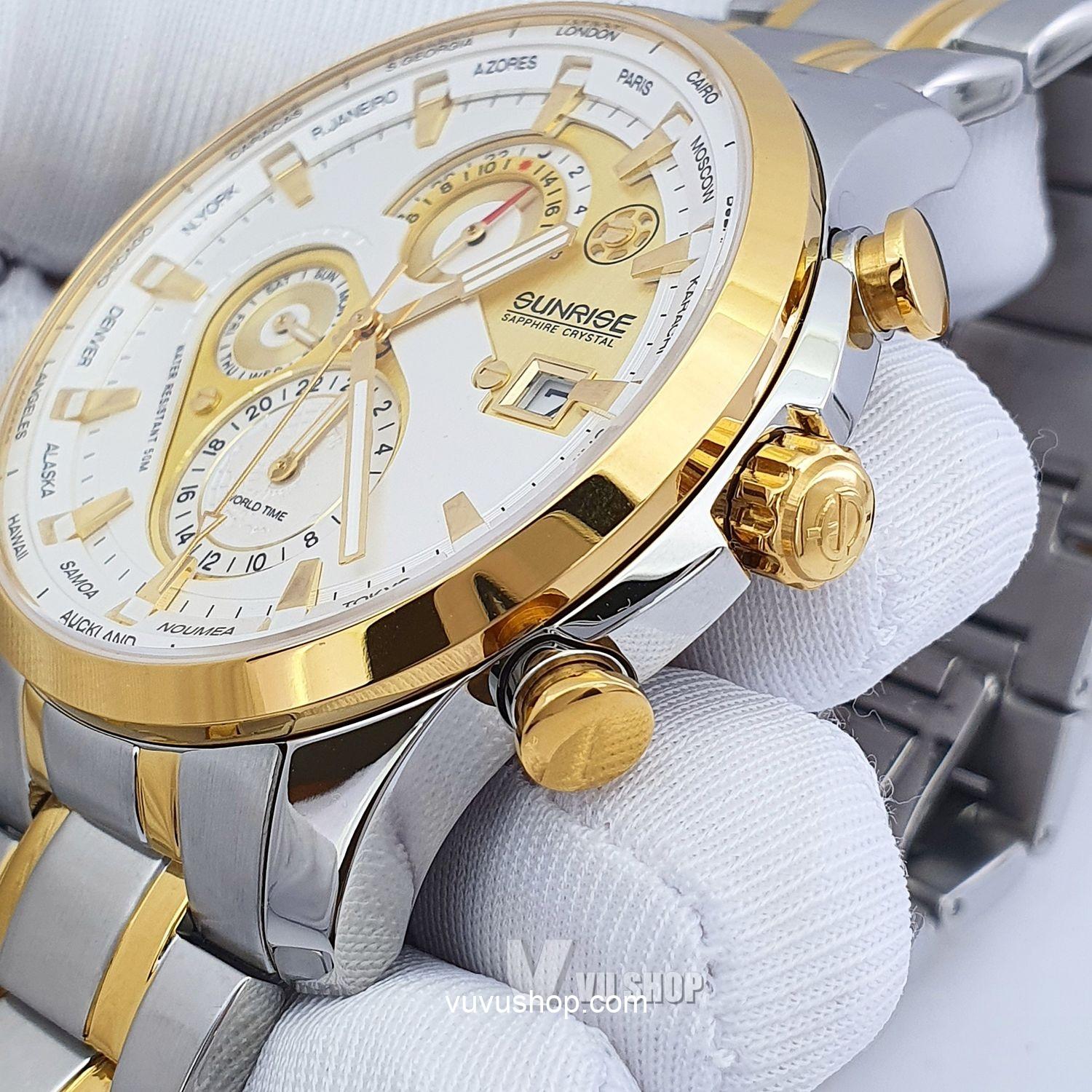Đồng hồ nam SUNRISE 1135SA World time - Chính hãng - Ảnh 4