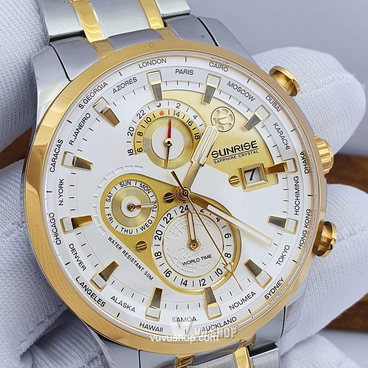 Đồng hồ nam SUNRISE 1135SA World time - Chính hãng - Ảnh 6