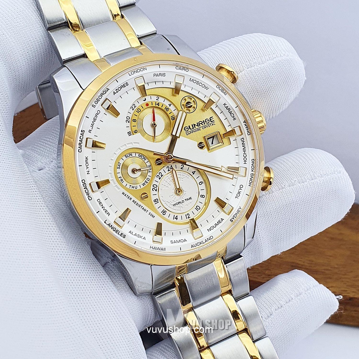 Đồng hồ nam SUNRISE 1135SA World time - Chính hãng - Ảnh 2