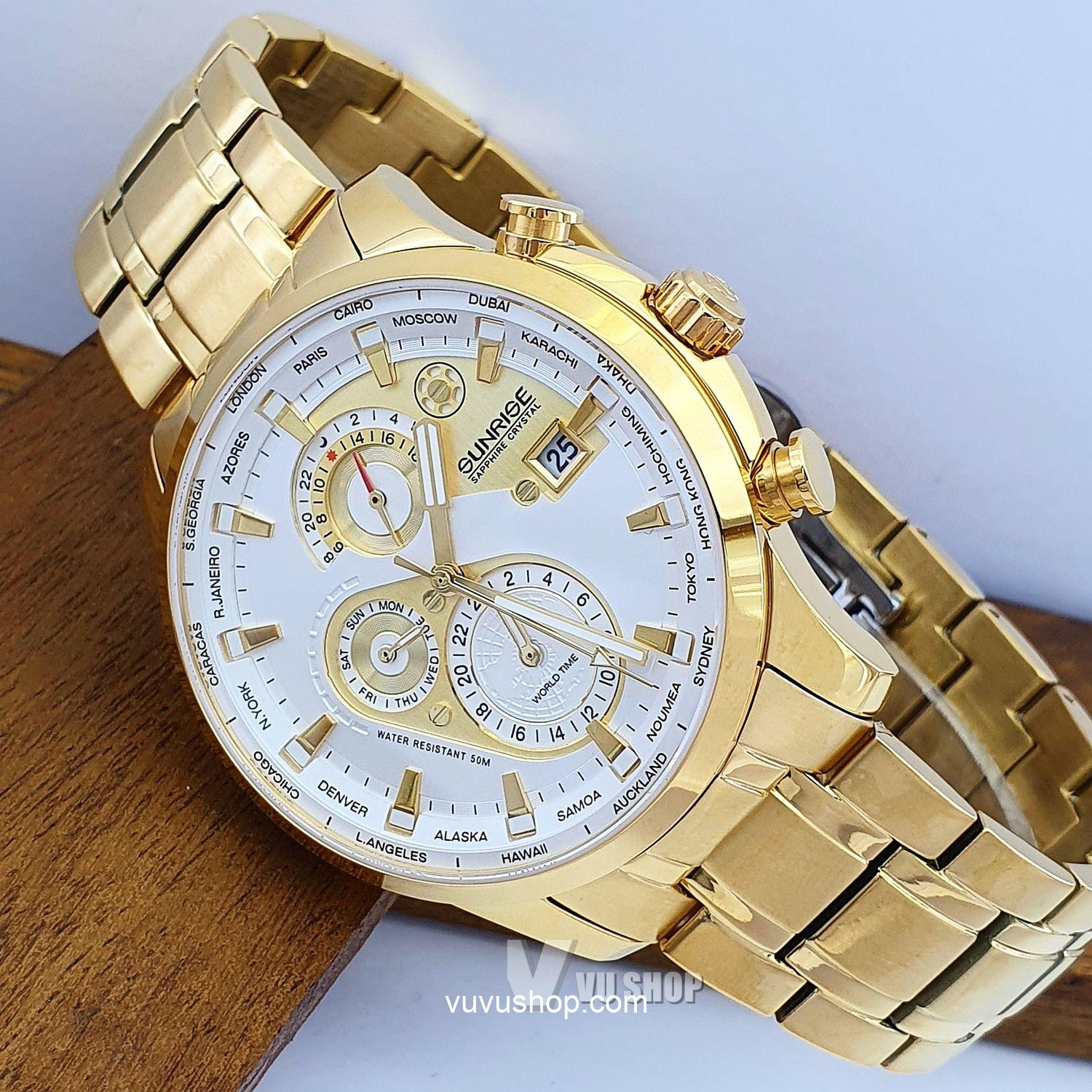 Đồng hồ nam SUNRISE 1135SA World time - Chính hãng - Ảnh 2