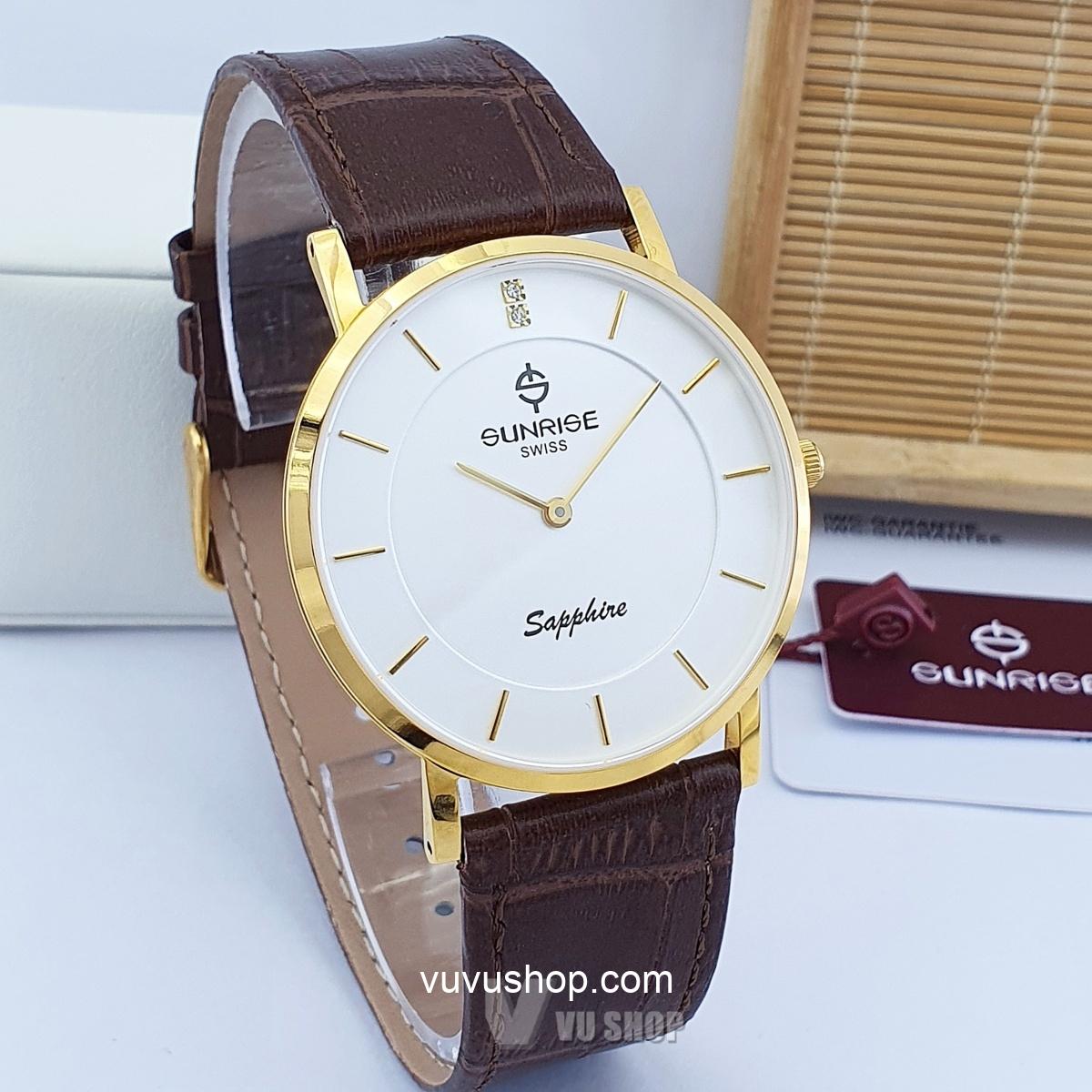 Đồng hồ nam SUNRISE DM737PWC Siêu mỏng Chính hãng