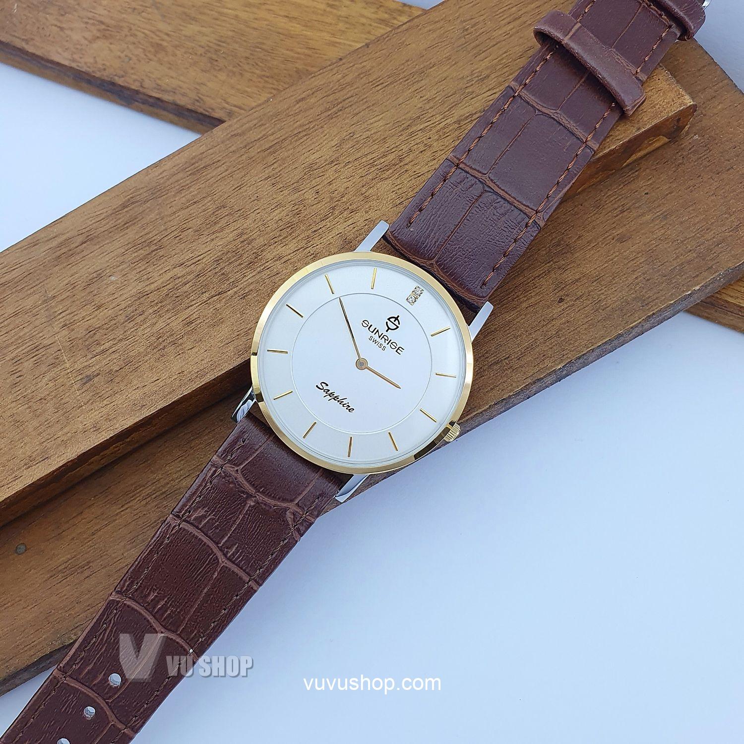 Đồng hồ nam SUNRISE DM737PWC Siêu mỏng Chính hãng - Ảnh 8