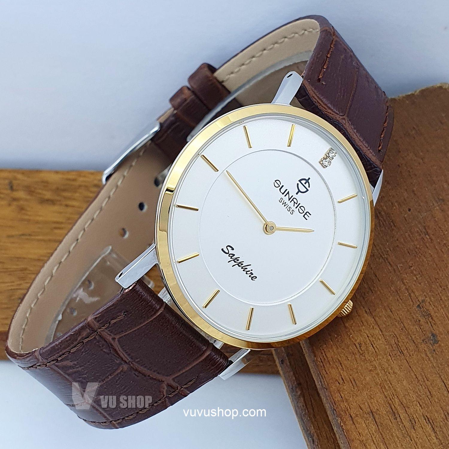 Đồng hồ nam SUNRISE DM737PWC Siêu mỏng Chính hãng - Ảnh 5