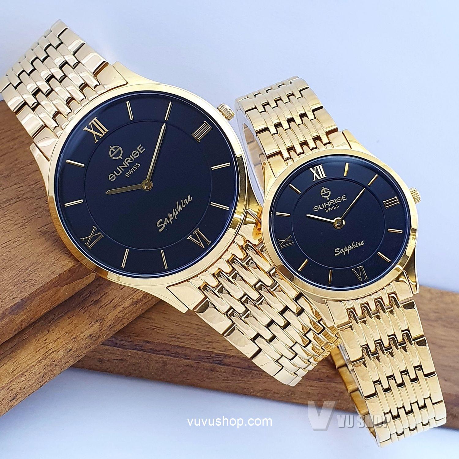 Đồng hồ đôi SUNRISE DM736SWC Siêu mỏng Chính hãng - Ảnh 3