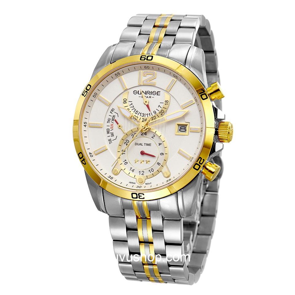 Đồng hồ nam SUNRISE1172SA Dual time Chính hãng - Ảnh 4