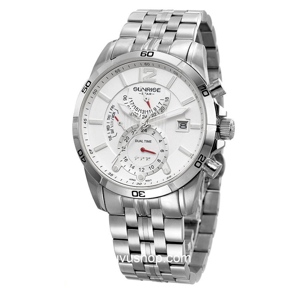 Đồng hồ nam SUNRISE1172SA Dual time Chính hãng - Ảnh 6