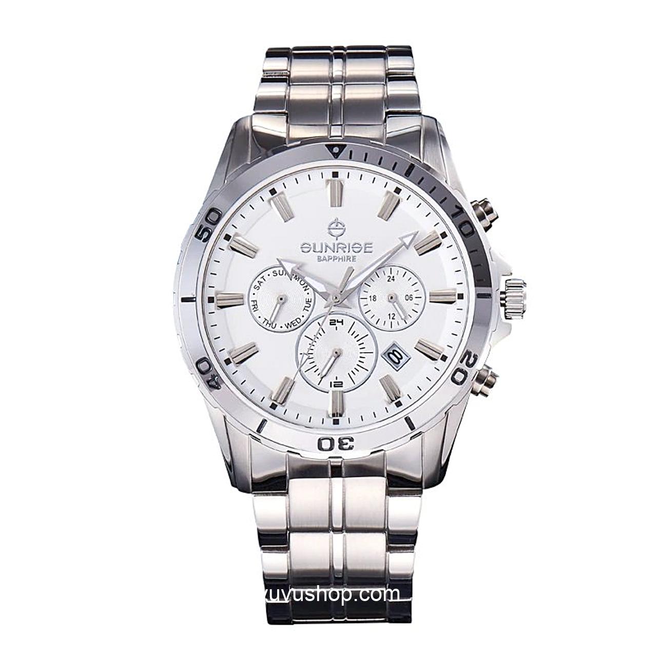 Đồng hồ nam SUNRISE DM760SWA Dual time Chính hãng